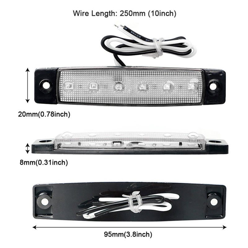 Shangyuan Interior Marine Strip Lights, 6 LED Utility Courtesy Light, White 12V Boat Lights, 6PCS - Image 2
